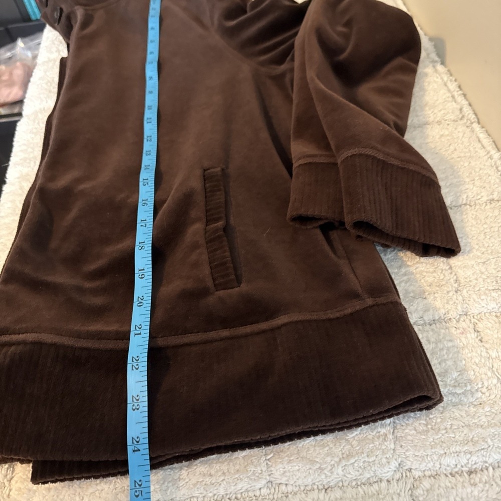 White Stag Womens Button Jacket XL Brown Velour 90s Cozy Fairy Layers Timeless - Picture 8 of 12